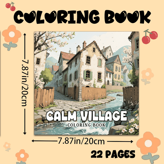 Adult Coloring Book Village Theme 22 Pages 20x20cm