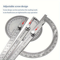 Stainless Steel Angle Ruler 0-180 Degrees Measure Tool