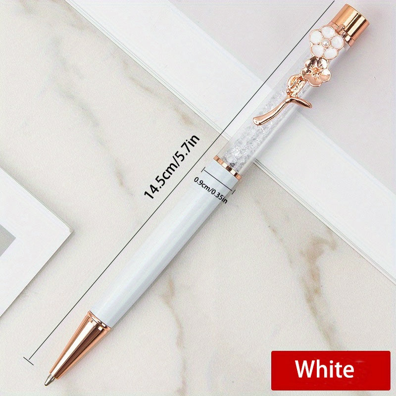 Metal Copper Quicksand Pen Flower Decoration Office School