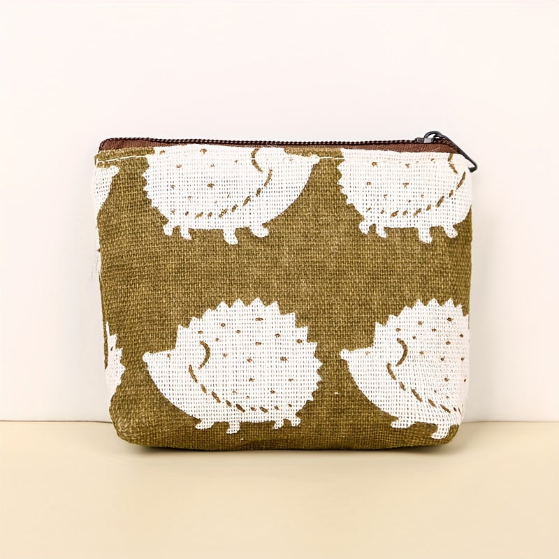 Children's Coin Purse Girls Mini Bag Zipper Key Bag Retro Canvas Small Purse