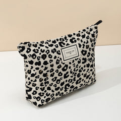 Chic Leopard Print Makeup Bag Compact Cosmetic Organizer