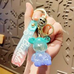 Cartoon Gradient Bear Keychain Bag Pendant Couples Gift