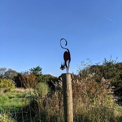 Metal Cat Fence Topper Decor - Cat Garden Statues