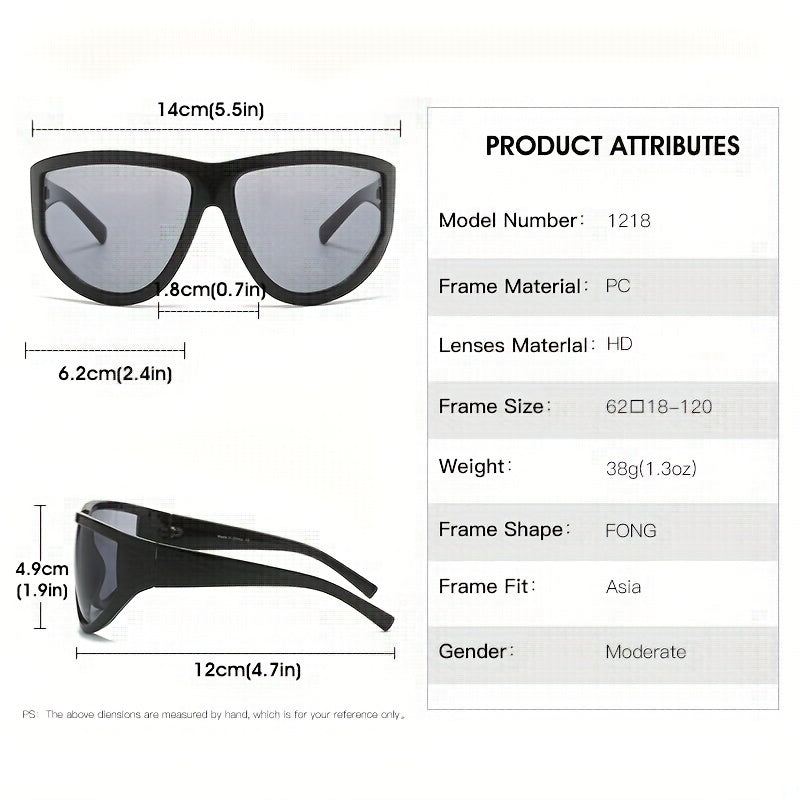 Y2K Oversized Wrap Around Sunglasses UV400