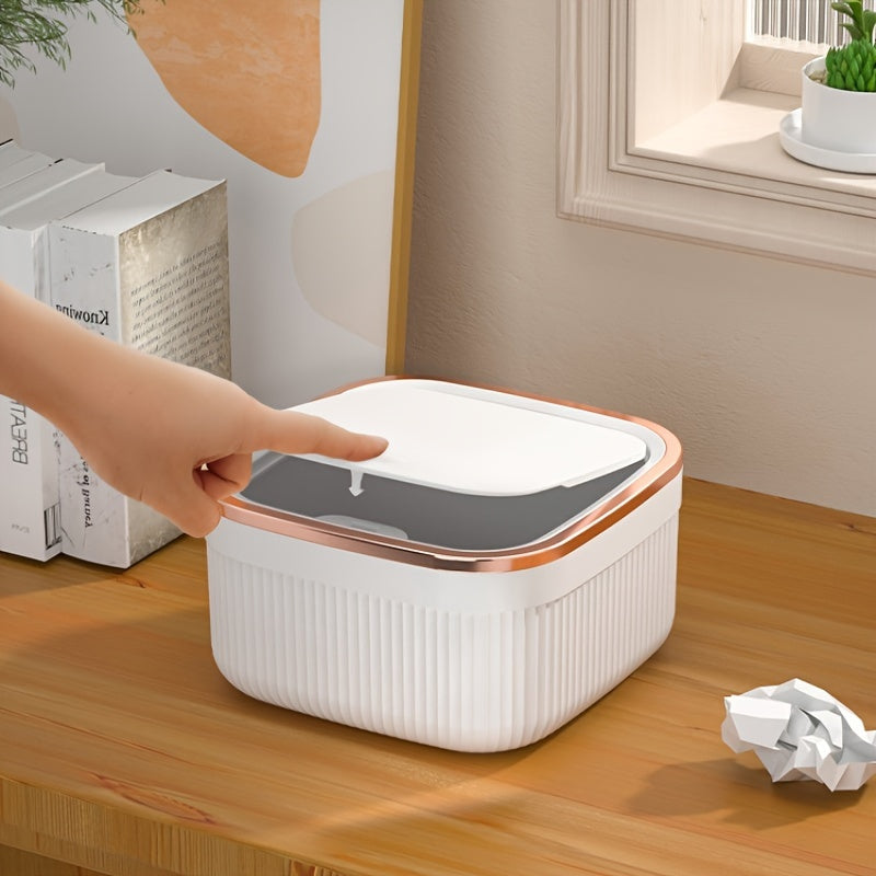 Mini Desktop Trash Can Household Paper Basket Coffee Table