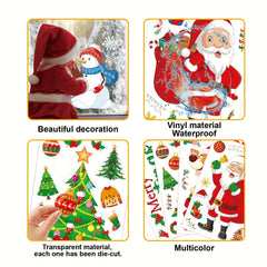 6pcs Christmas Window Wall Stickers Self-adhesive Removable Decor