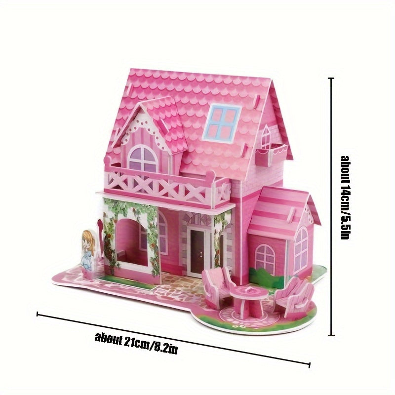 DIY Paper Dollhouse Set 3D Creative Puzzle Cabin Assembly Model Mini House