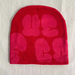 Y2K Beanie Lightweight Elastic Letter Skull Hat Hip Hop Warm Knit Hats