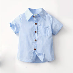 Boys Short Sleeves Button Down Casual Shirt for Summer