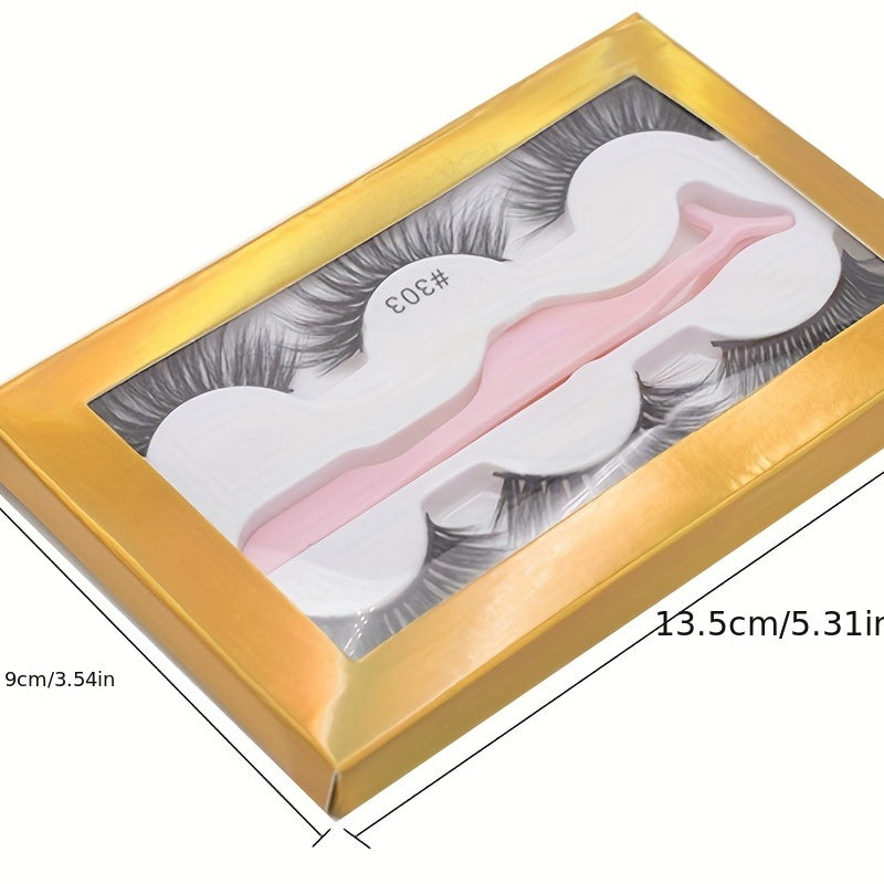 3 Pairs Natural 5D False Eyelashes for Charming Effect