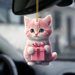 Charming Cat Acrylic Car Hanging Ornament - Christmas & Home Decor