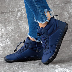 Women's Waterproof Snow Boots Warm Ankle High Lace Up Hiking Shoes