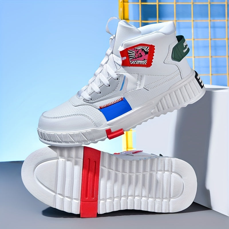 Men's Colorful High Top Lace Up Sports Sneakers