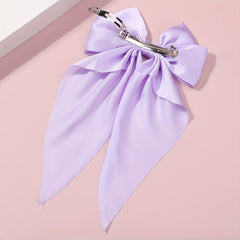 Purple Bow Hair Clip Barrette Ponytail Women