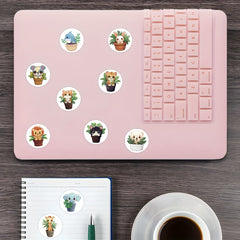 500pcs Potted Animals Stickers Roll Vinyl Scrapbook Journal Laptop