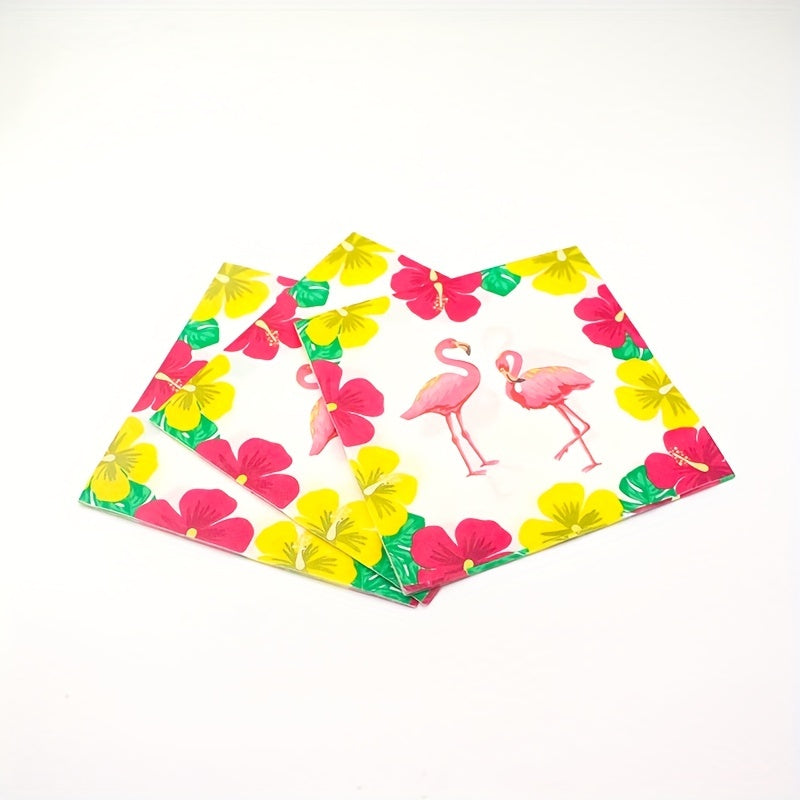 Tropical Hawaiian Flamingo Party Tableware Set For 20 Guests
