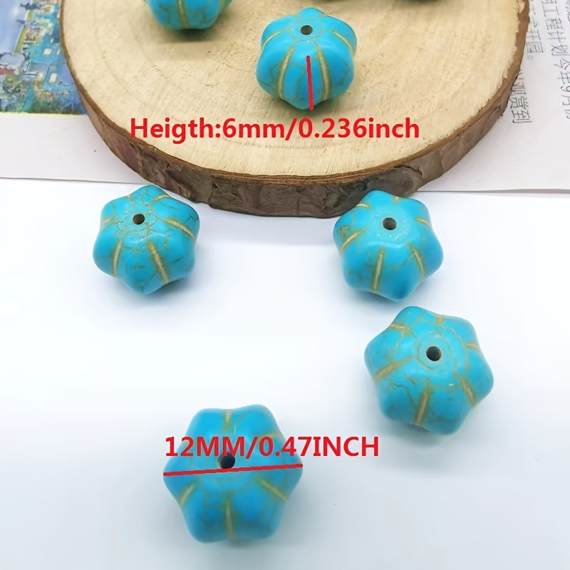 30Pcs Pumpkin Stone Turquoise Beads 6-12mm DIY Jewelry Making Women