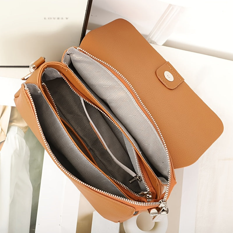 Vintage Leather Shoulder Bag with Adjustable Strap