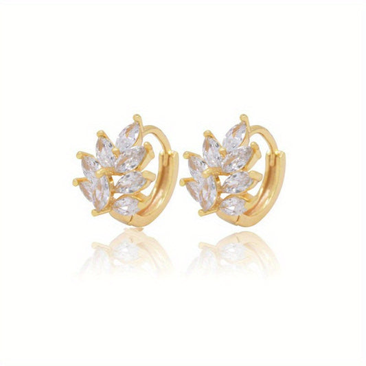 CZ Decor Hoop Earrings For Kids - Holiday Party Gift