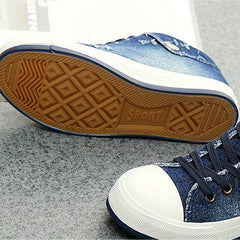 Women's Letter Decor Canvas Shoes Casual Lace Up Outdoor Sneakers
