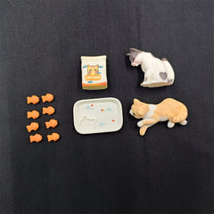 Resin Cow and Orange Cat Ornaments for DIY Home Scene