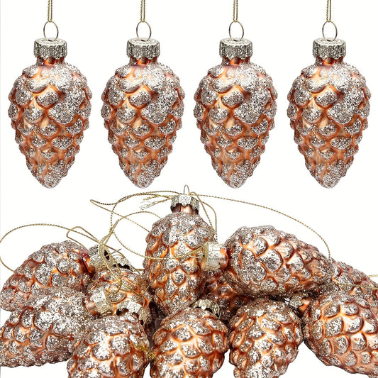 5pcs Glass Pine Cones Christmas Tree Decorations