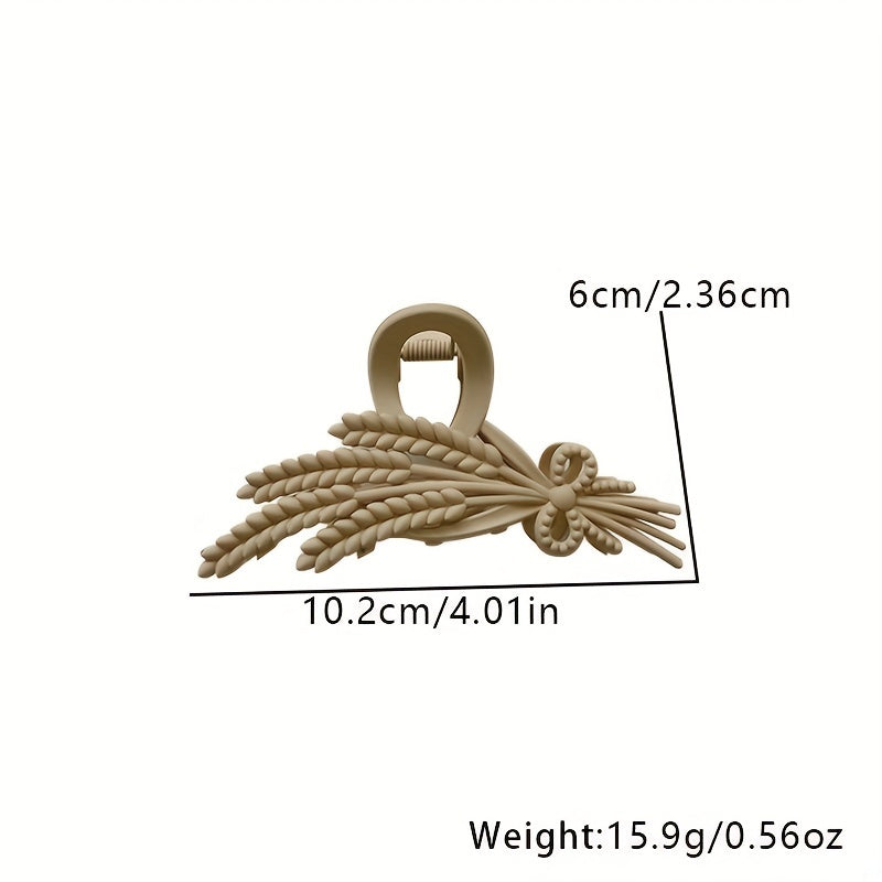 Frosted Hair Claw Wheat Ears Shaped Hair Claw Nonslip Ponytail Holder