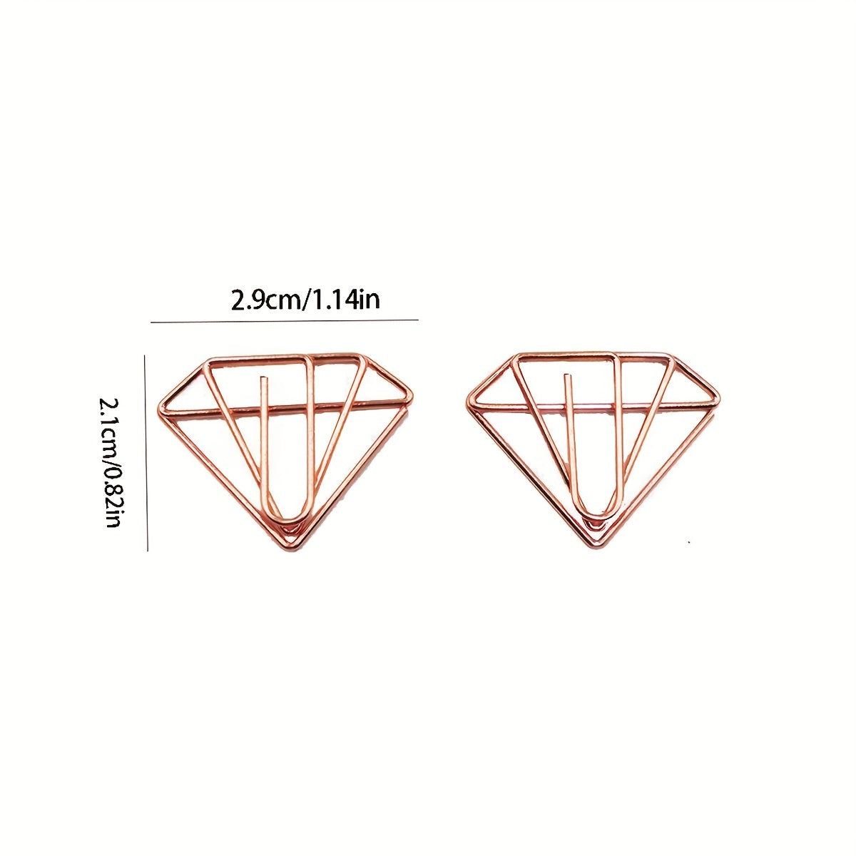 5pcs Rose Golden Diamond Paper Clip Label Clip Student Gift Stationery