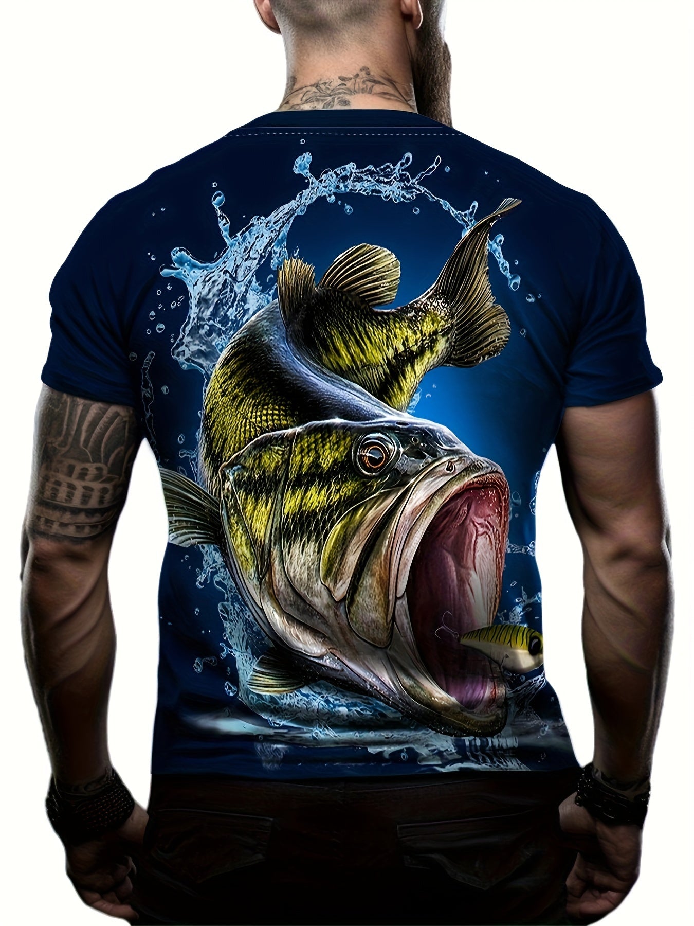 Men's Fishing T Shirt 3D Print Active Stretch Tee
