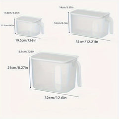 2pcs Refrigerator Storage Box Transparent Handle With Cover