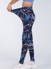 Stone Print High Waist Cropped Pants