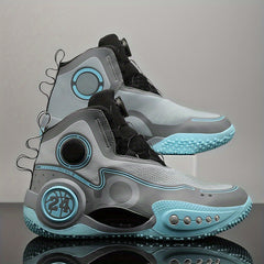 Men's Basketball Shoes with Rotating Buckle Non Slip Sneakers
