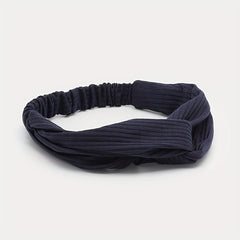 Solid Twist Knotted Boho Headband Stretchy Hair Bands For Girls Women