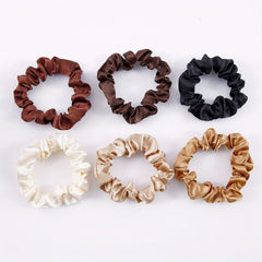 6pcs Solid Scrunchies Elastic Hair Rope Ponytail Holder Hair Accessories