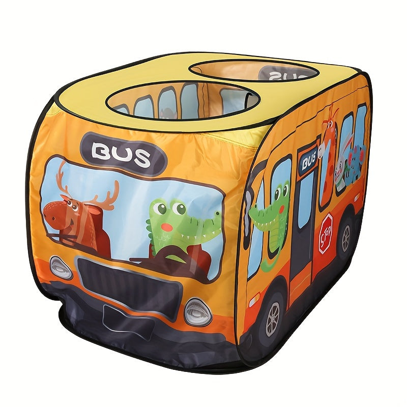 Pop Up Bus Game Tent Portable Play Tent for Indoor/Outdoor Use