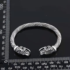 Vintage Nordic Men's Dragon Head Bangle Open Bracelet