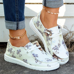 Women's Printed Canvas Slip On Loafers