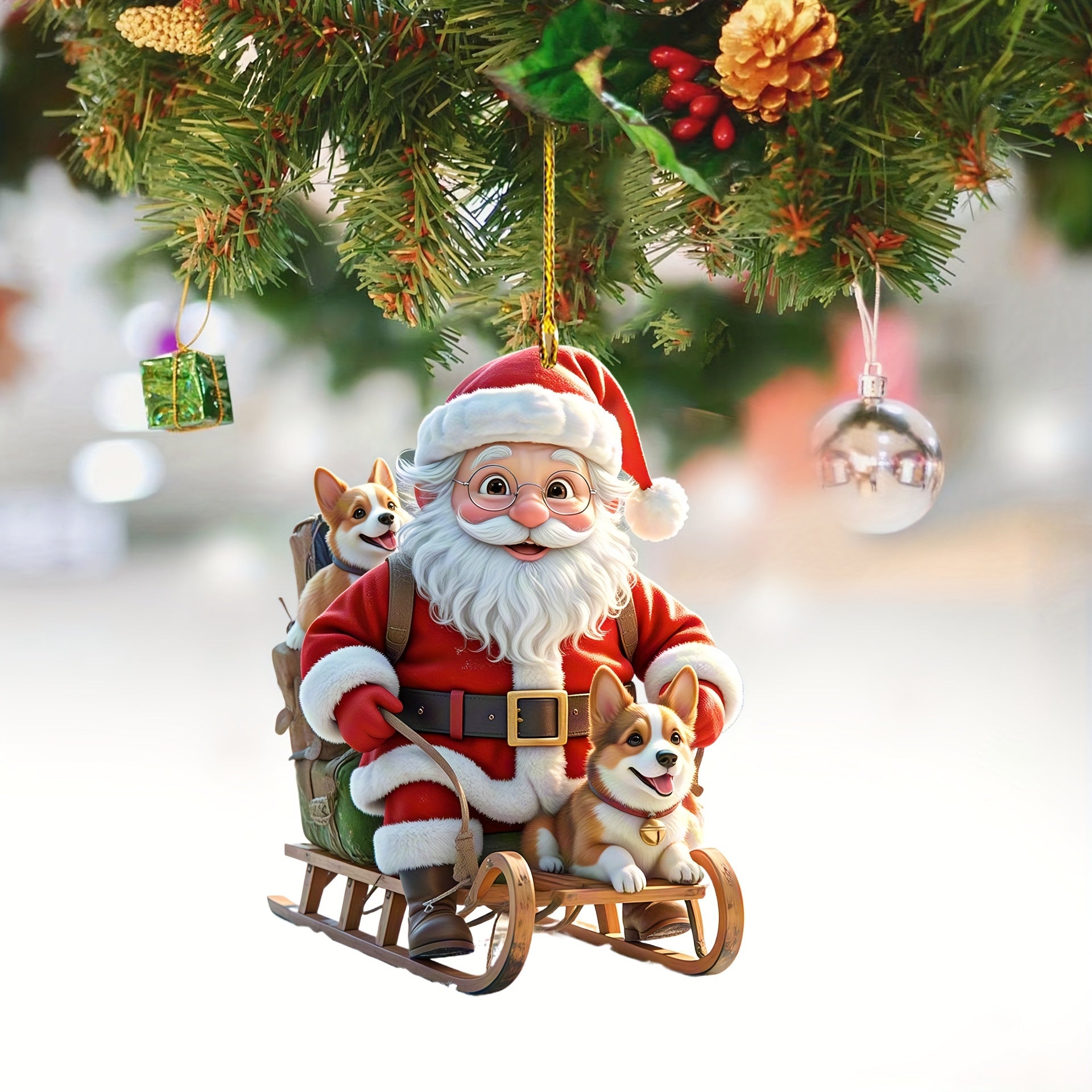 Santa Claus Car Mirror Charm - Christmas Decor