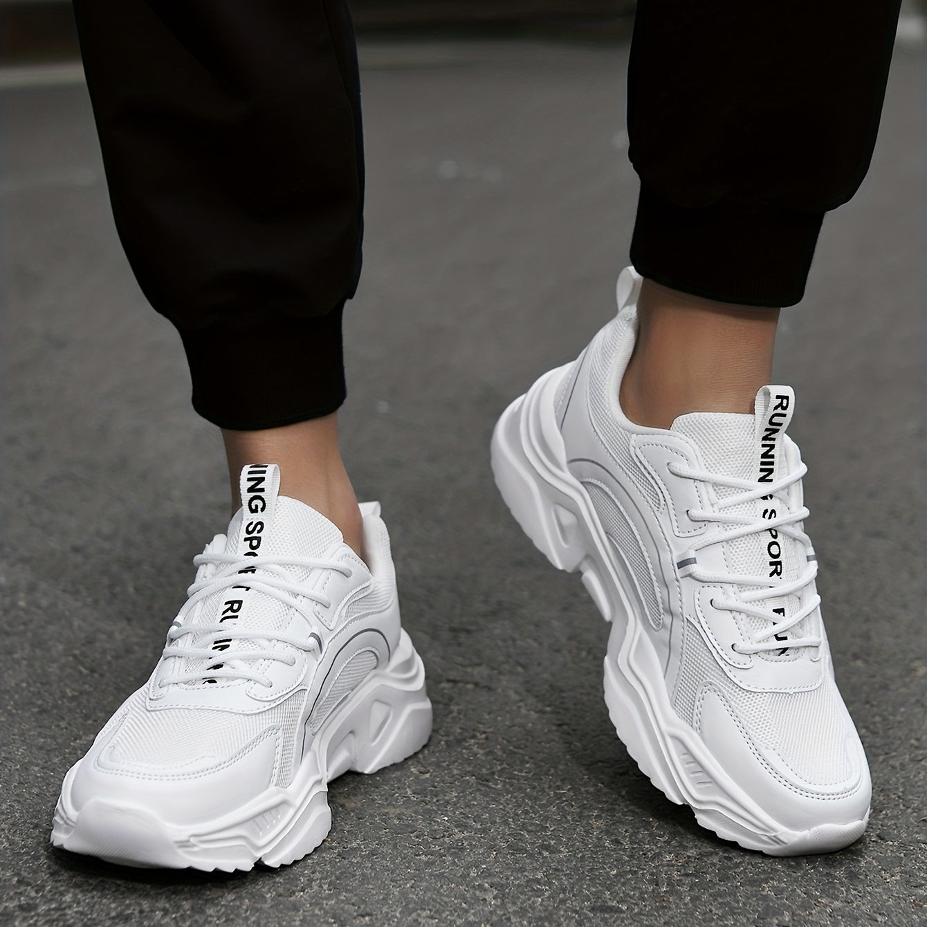 Men's Breathable Chunky Sneakers For Jogging Gym