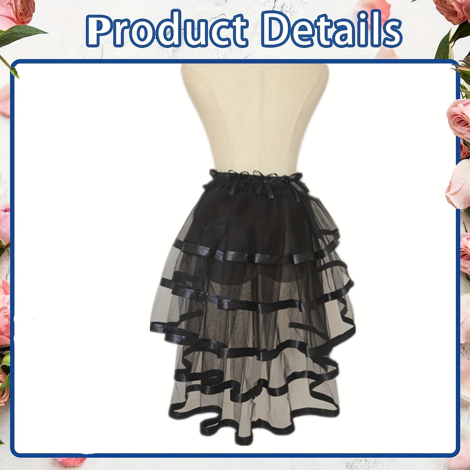 Women's Strappy Elastic Half Skirt Tulle Sheer Mesh Costume Skirt