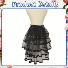 Women's Strappy Elastic Half Skirt Tulle Sheer Mesh Costume Skirt