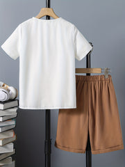 Boys Casual Outfit Short Sleeves Shirt & Shorts Summer Kids Clothes Sets