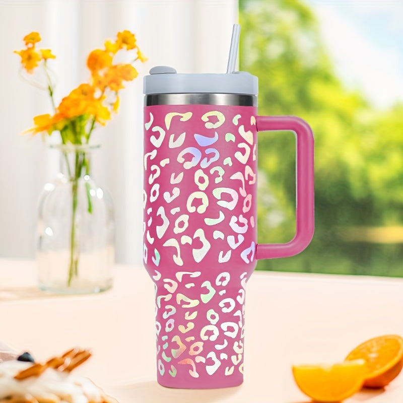 40oz Leopard Stainless Steel Tumbler Insulated Portable