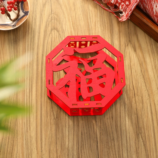 1pc Wooden Fu Character Ornament Year Decoration