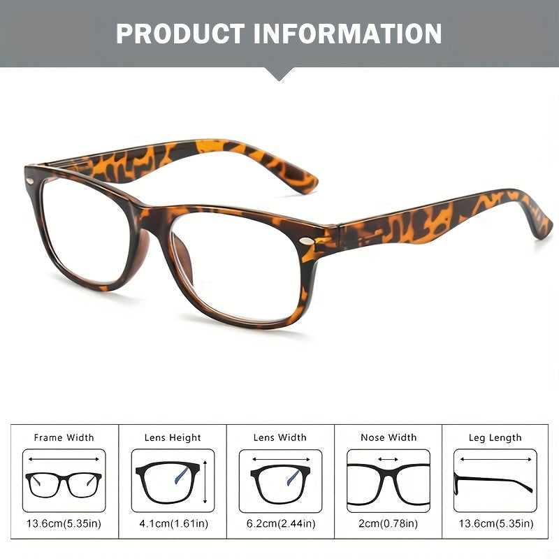 Men's Anti Light Protection Square Frame Reading Glasses