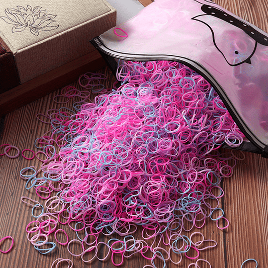 1000 2000pcs Mini Nylon Colorful Hair Ties Elastic Hair Accessories Set