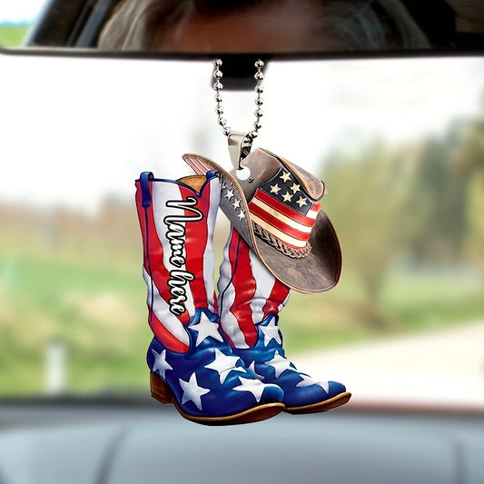 American Flag Hat Boots Pendant Decoration Set