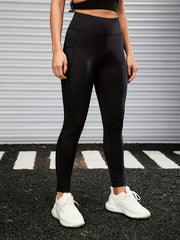Mesh Insert Sports Leggings Pockets High Stretch Yoga Tights Women's Activewear