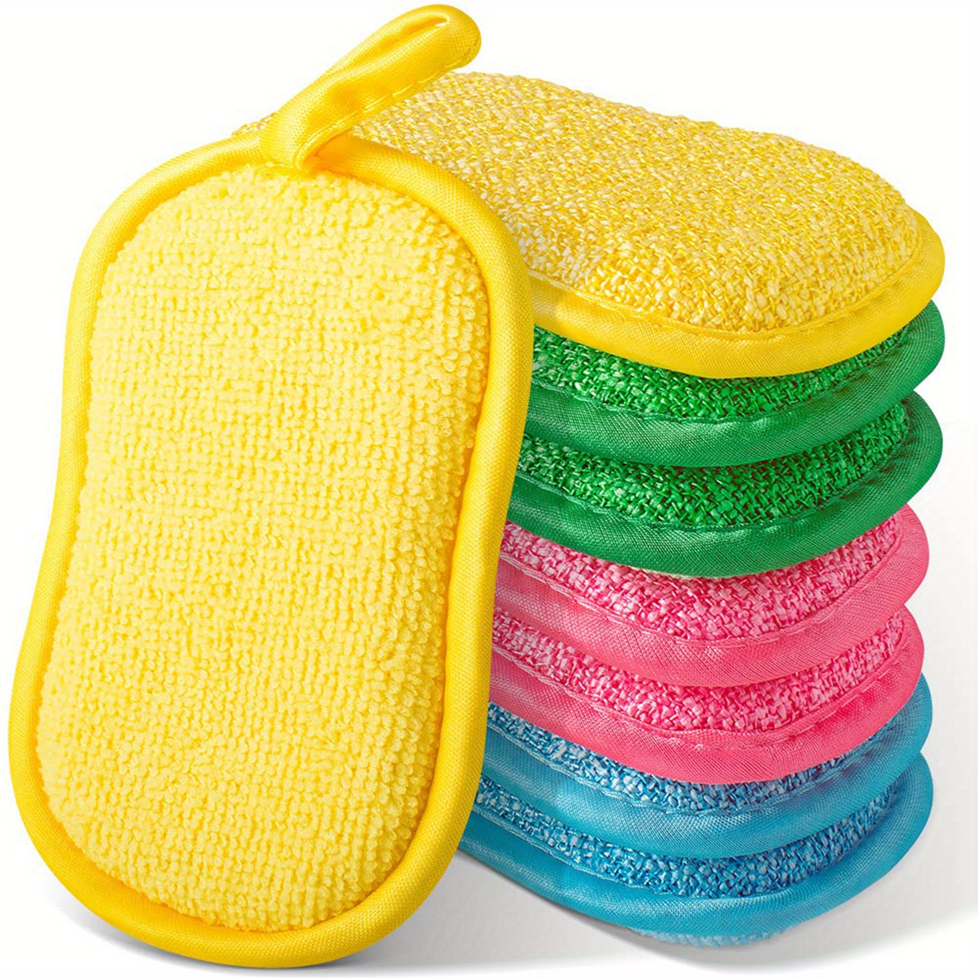 8-pc Microfiber Sponge Dish Cloth Set for Effortless Cleaning
