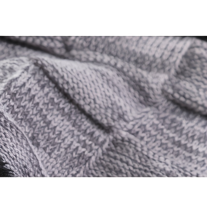 Winter Beanie Scarf Halter Set Thick Fleece Lined Neck Halter Warm Knitted Hat